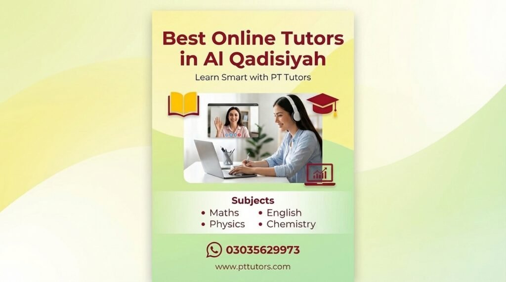 Student attending online class with PT Tutors in Al Qadisiyah riyadh